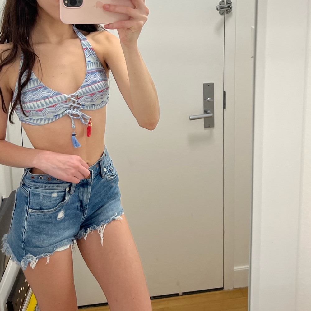 REVERSIBLE victoria secret bikini top with lace up design